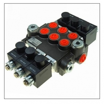 3-section hydraulic distributor, electrically controlled